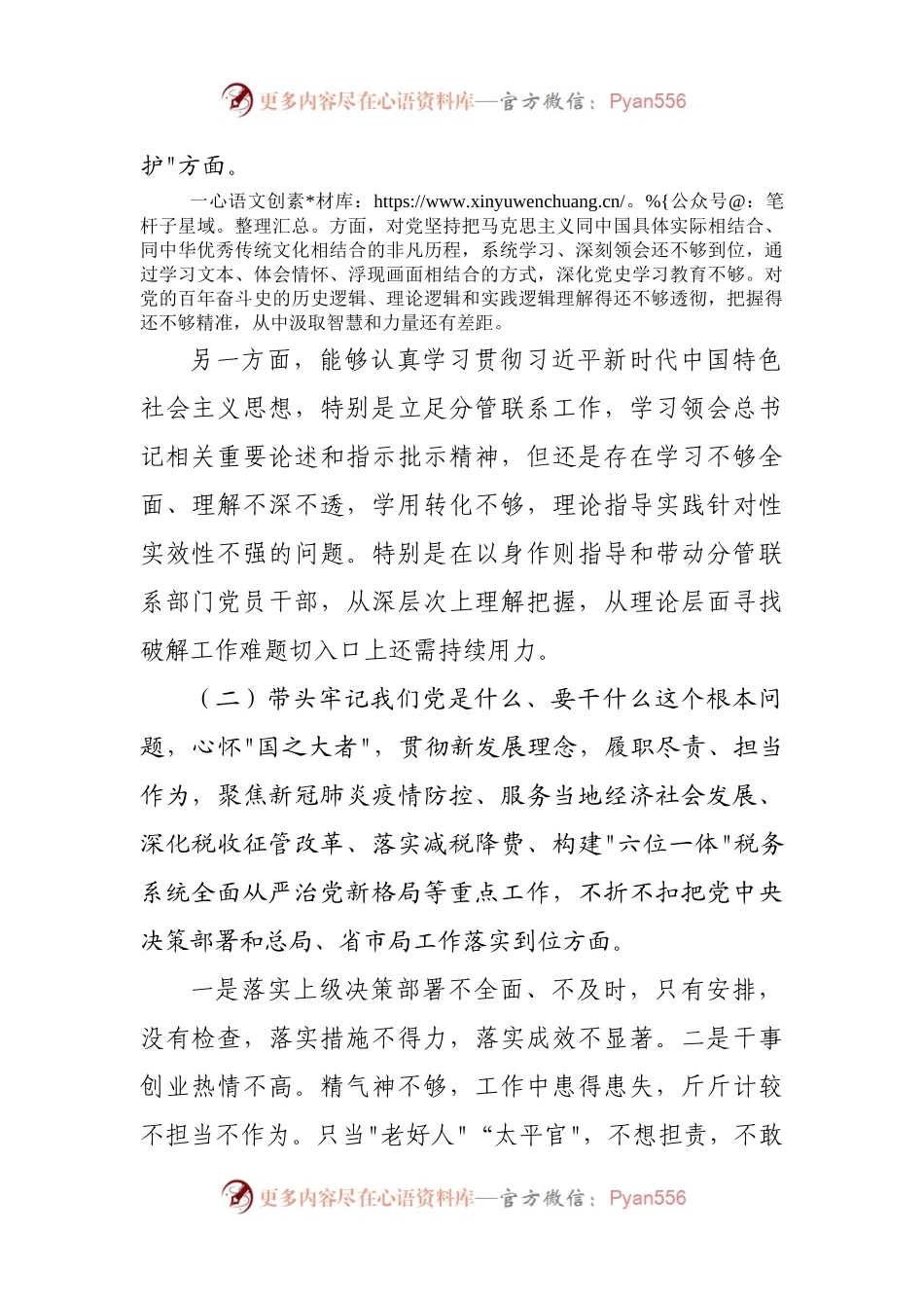 177个人2021年专题民主生活会对照检查发言材料（副职）.docx_第2页
