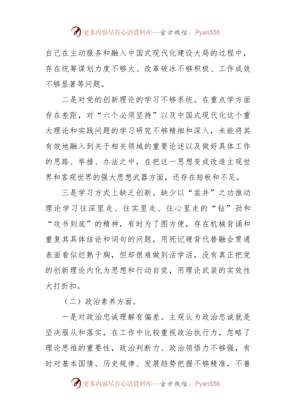 2023年主题 教育专题民主生活会个人对照检查材料.docx_第2页