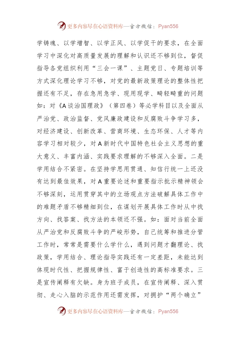 2023年主题教育民主生活会领导干部个人发言提纲（二）.docx_第2页