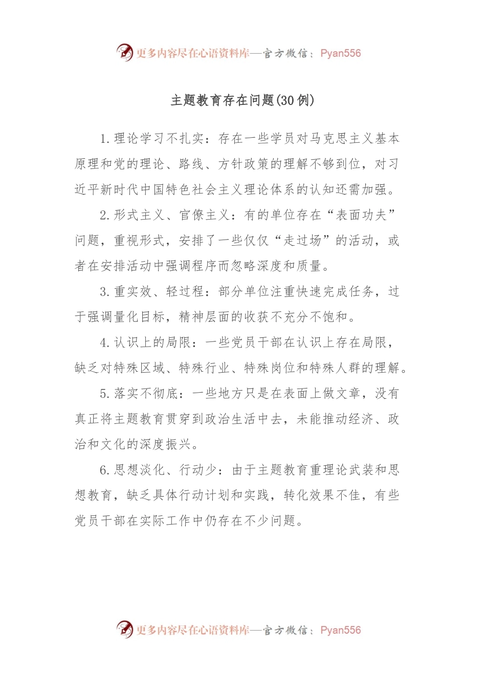 (30例)主题教育存在问题.docx_第1页
