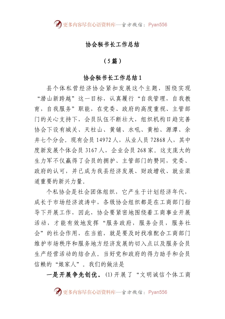 (5篇)协会秘书长工作总结.docx_第1页