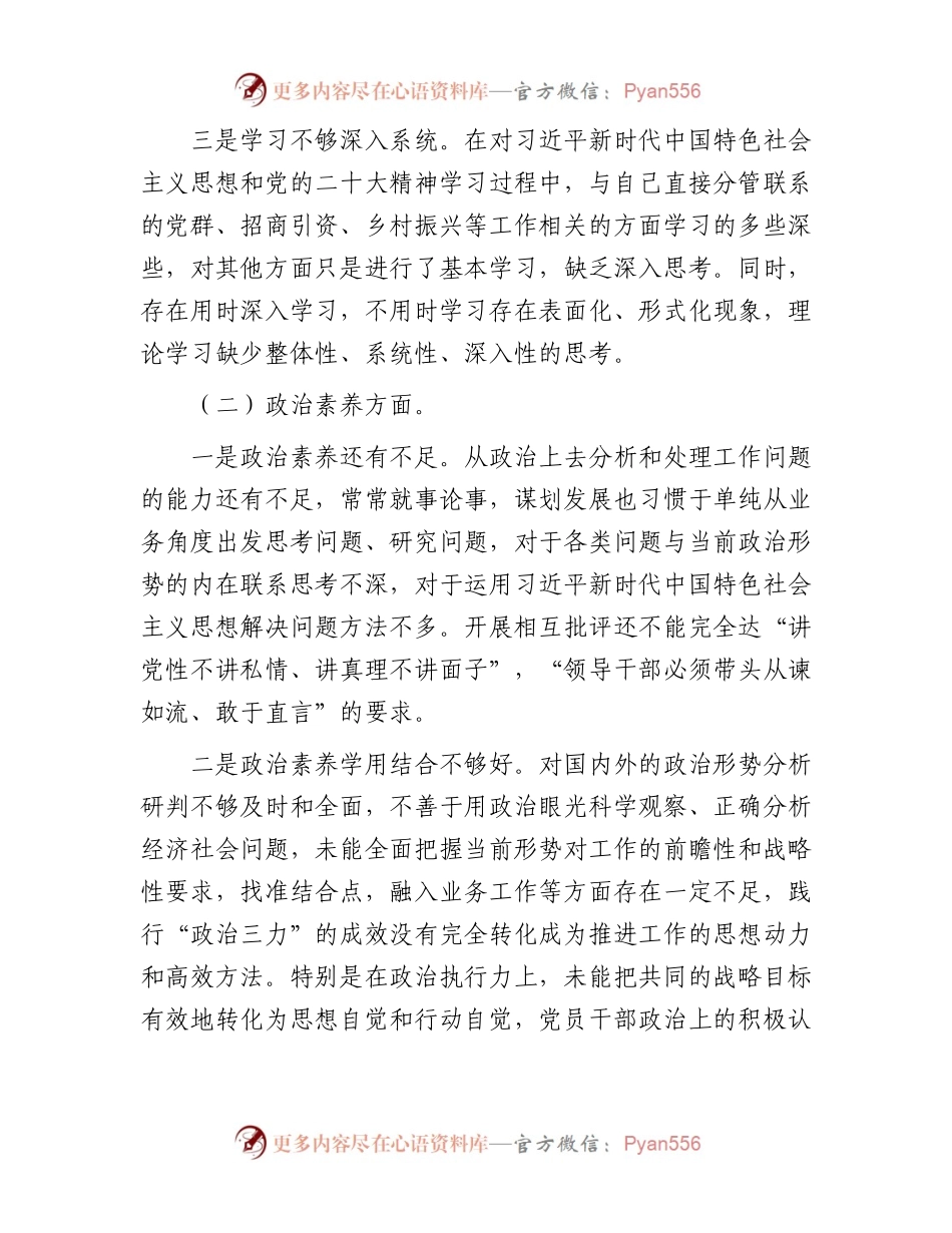 2023年主题教育专题组织生活会领导班子对照检查材料.docx_第2页
