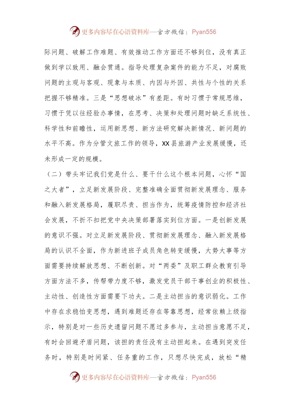 2022年度县委常委、纪委书记民主生活会个人对照发言材料.docx_第2页