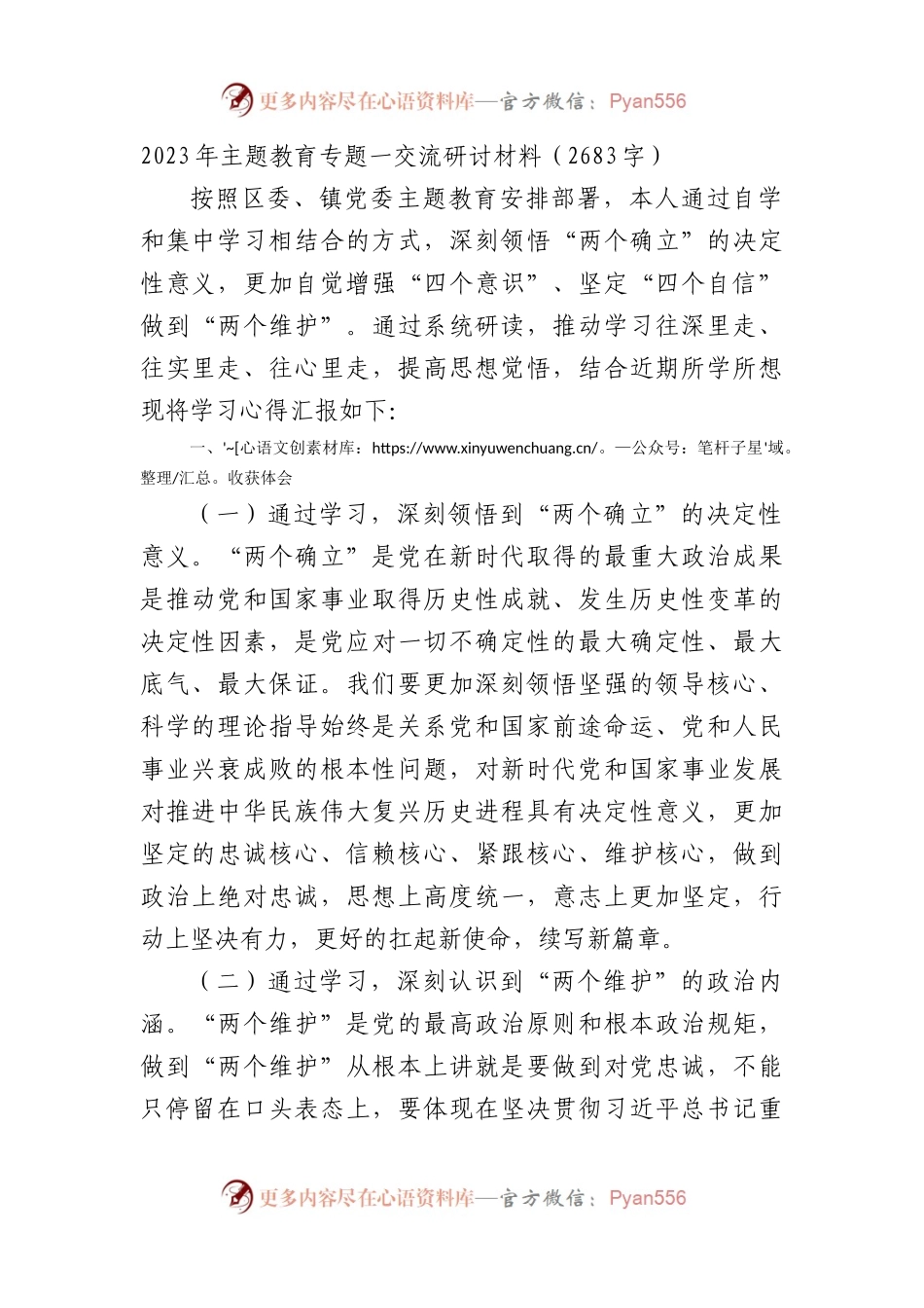 2023年主题教育专题一交流研讨材.docx_第1页