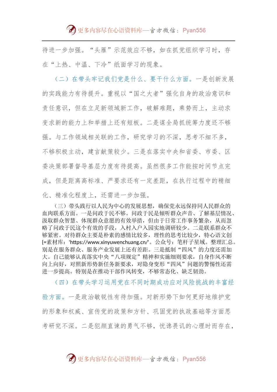 2021年专题民主生活会发言材料.docx_第2页