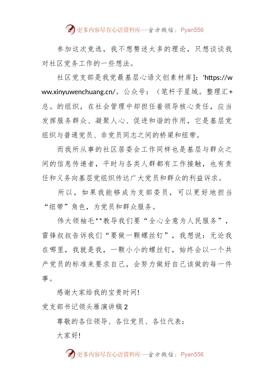 (4篇)党支部书记领头雁演讲稿稿范文.docx_第2页