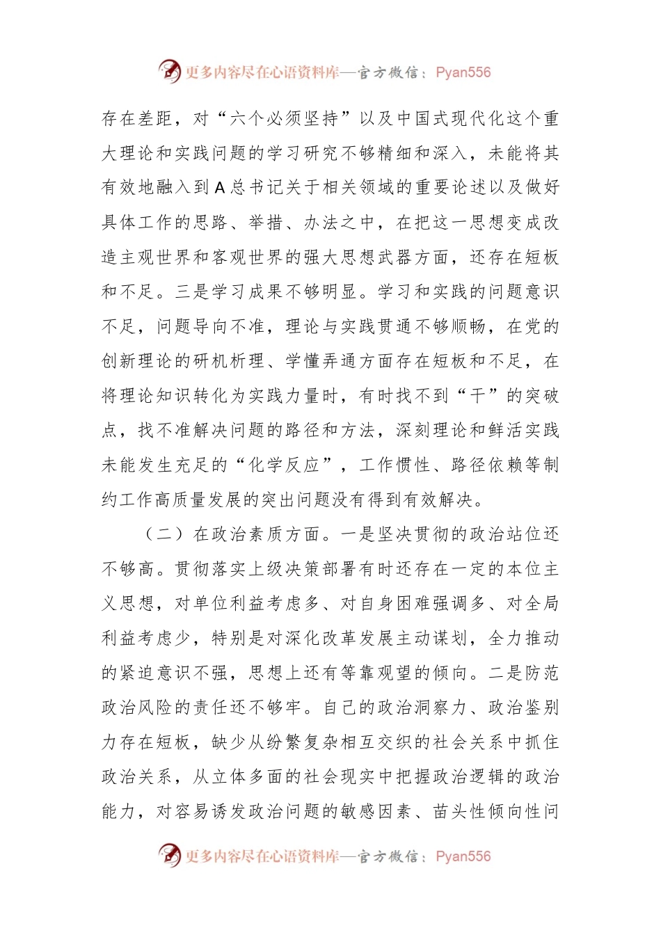 2023年主题教育专题民主生活会关于领导干部个人对照检查材料.docx_第2页