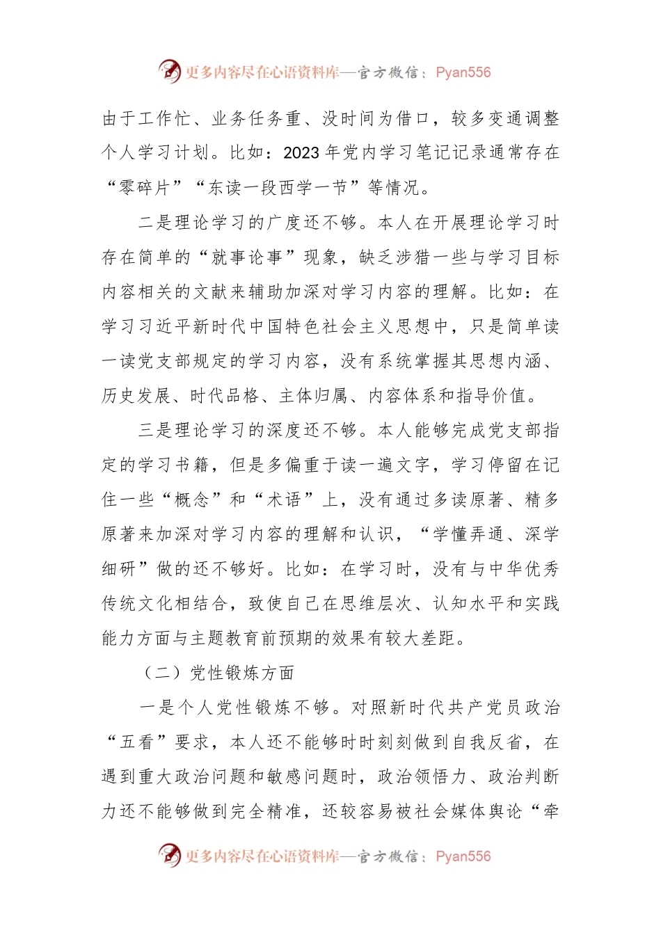 2023年专题组织生活会公司党员发言稿范文.docx_第2页