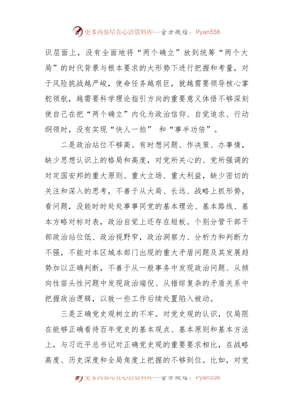 2022年党组班子成员民主生活会个人对照检查材料.docx_第2页