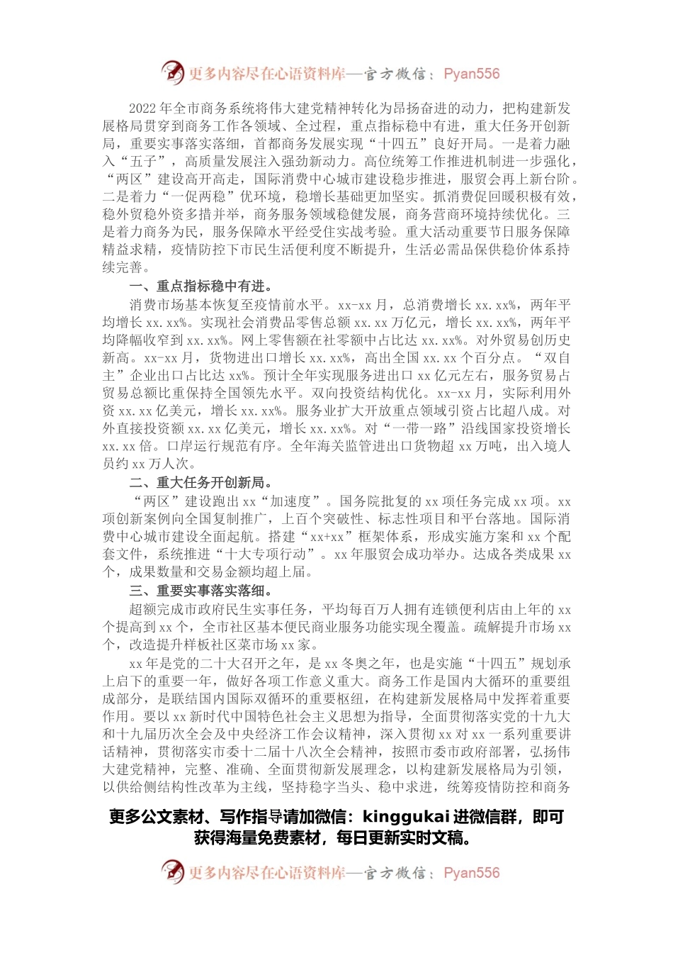 2022年市商务工作会议上的讲话.docx_第1页