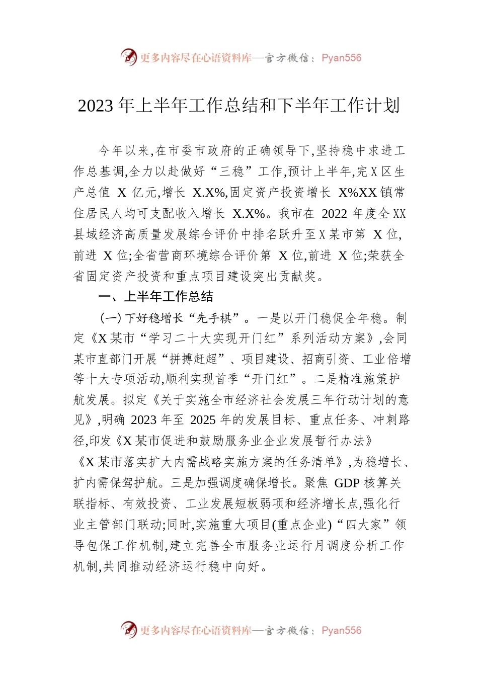 2023年上半年工作总结和下半年工作计划（20230612）.docx_第1页
