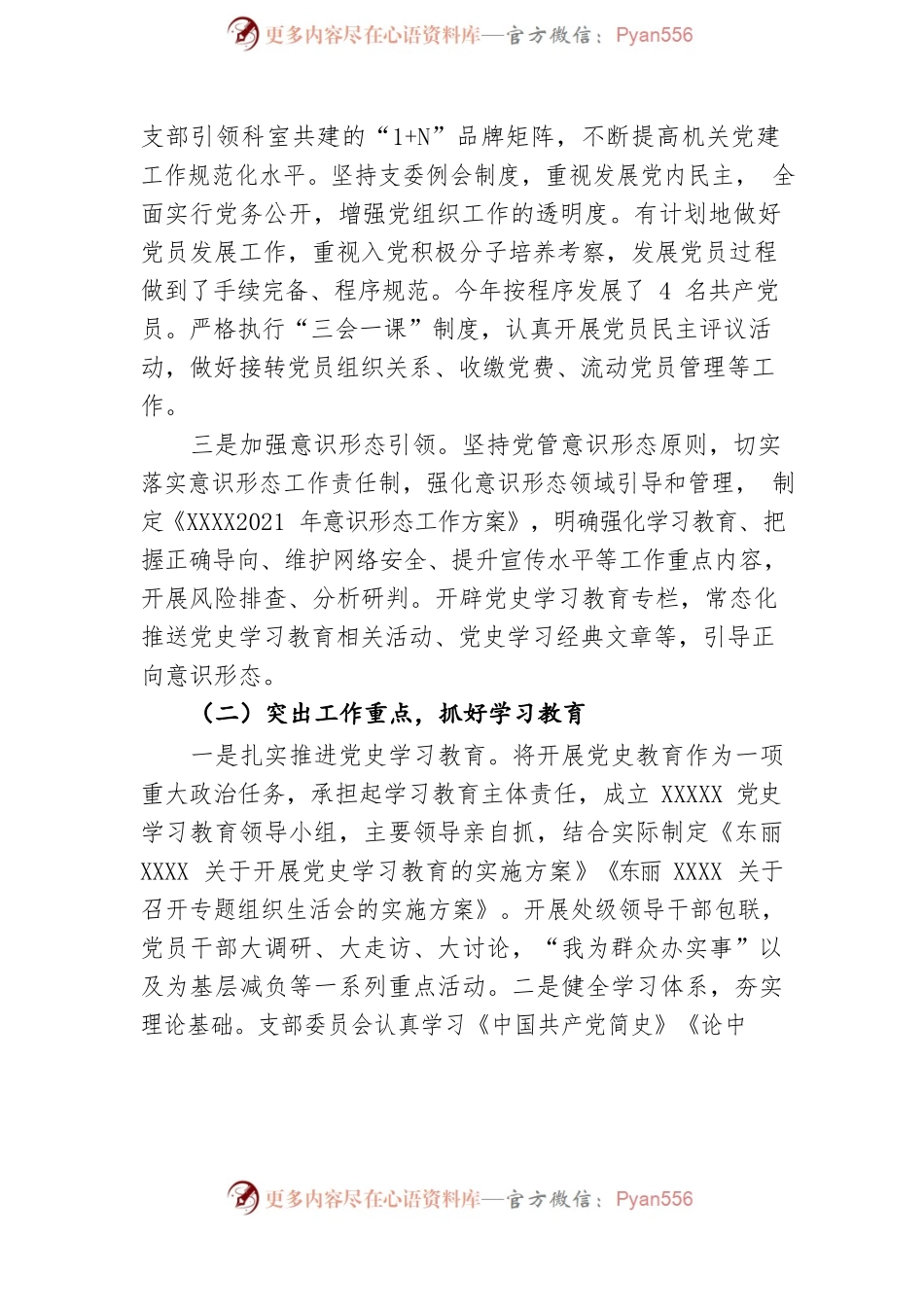2021年党支部党建工作落实情况自查报告.docx_第2页