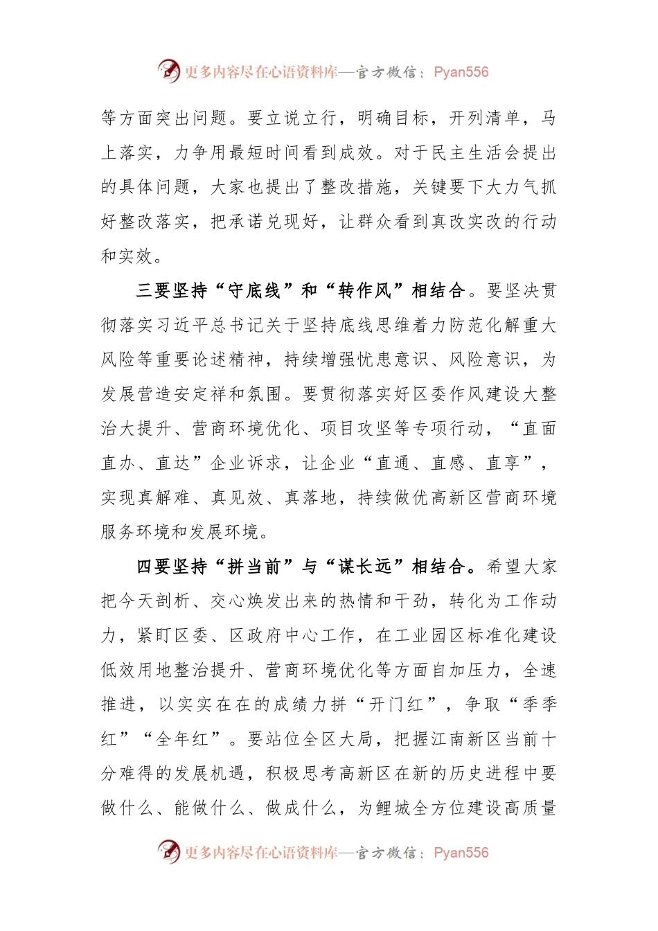 2022年度民主生活会上的点评讲话.docx_第2页