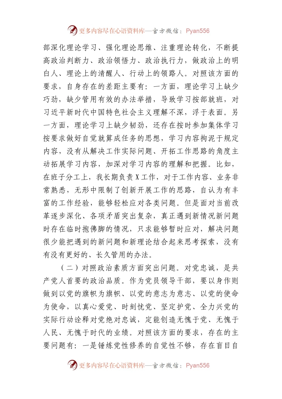 2023年副职领导干部主题教育专题民主生活会对照检查剖析材料（6034字）.docx_第2页