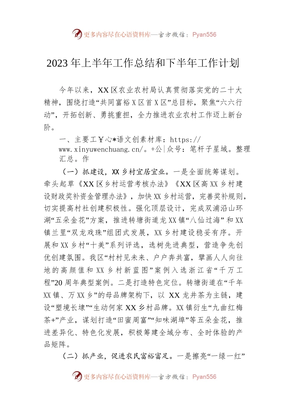 2023年上半年工作总结和下半年工作计划（20230625）.docx_第1页