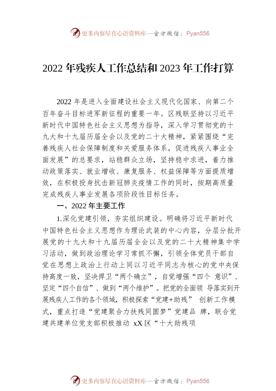 2022年残疾人工作总结和2023年工作打算汇编（5篇）.docx_第2页