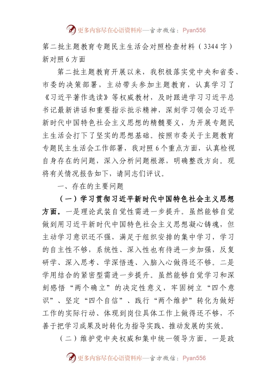 2023年主题教育民主生活会个人对照检查材料（践行宗旨等6个方面）(1).docx_第1页
