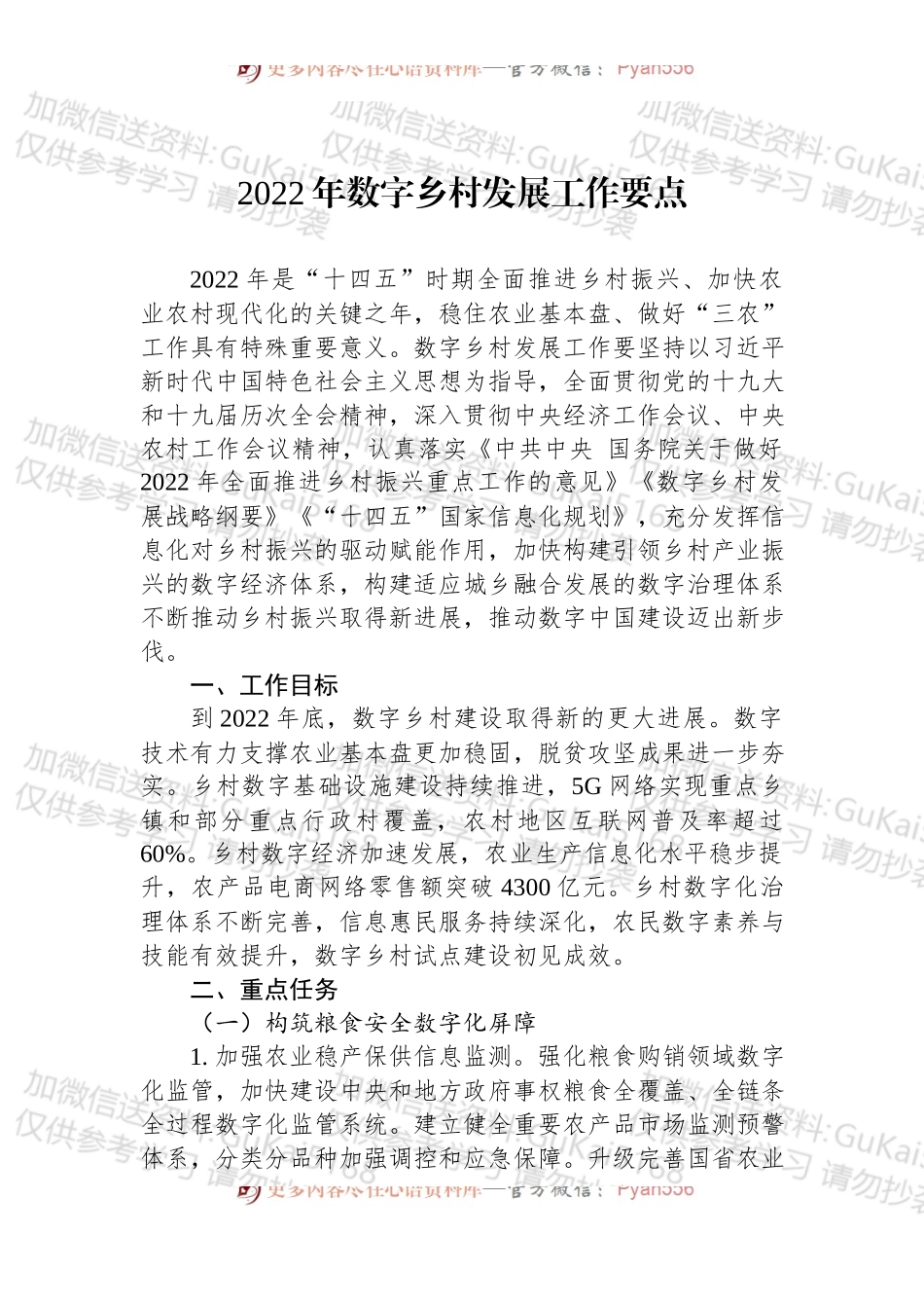 2022年数字乡村发展工作要点 (1).docx_第1页