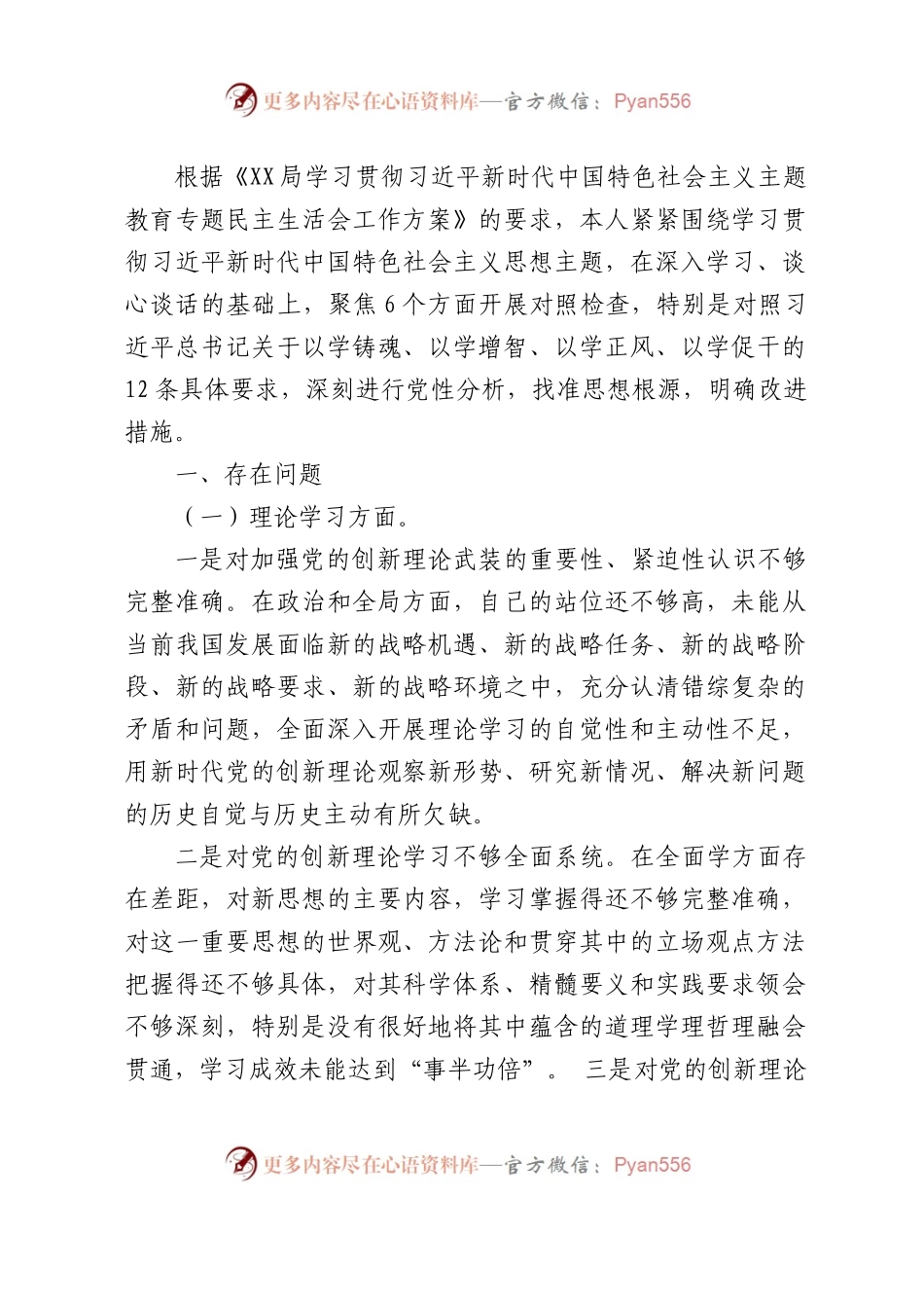 2023年主题教育专题民主生活会个人对照检查（4500字）.docx_第1页