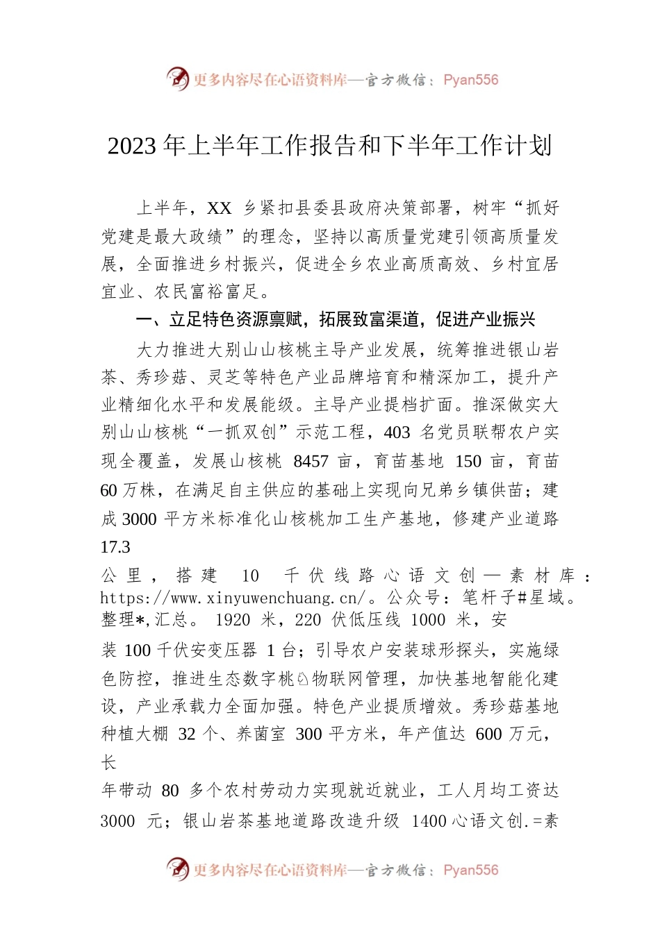 2023年上半年工作报告和下半年工作计划（20230617）.docx_第1页