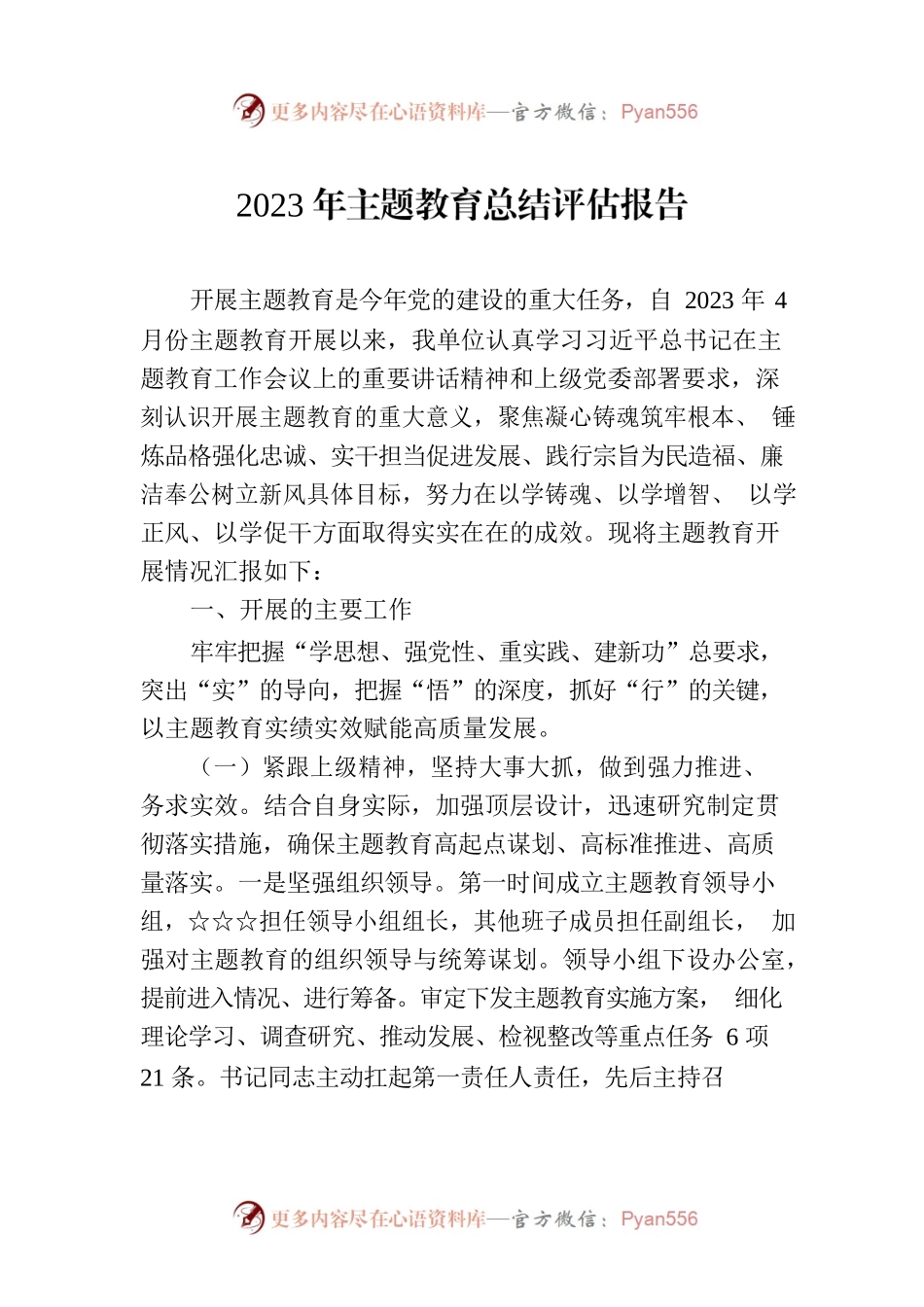 2023年主题教育总结评估报告.docx_第1页