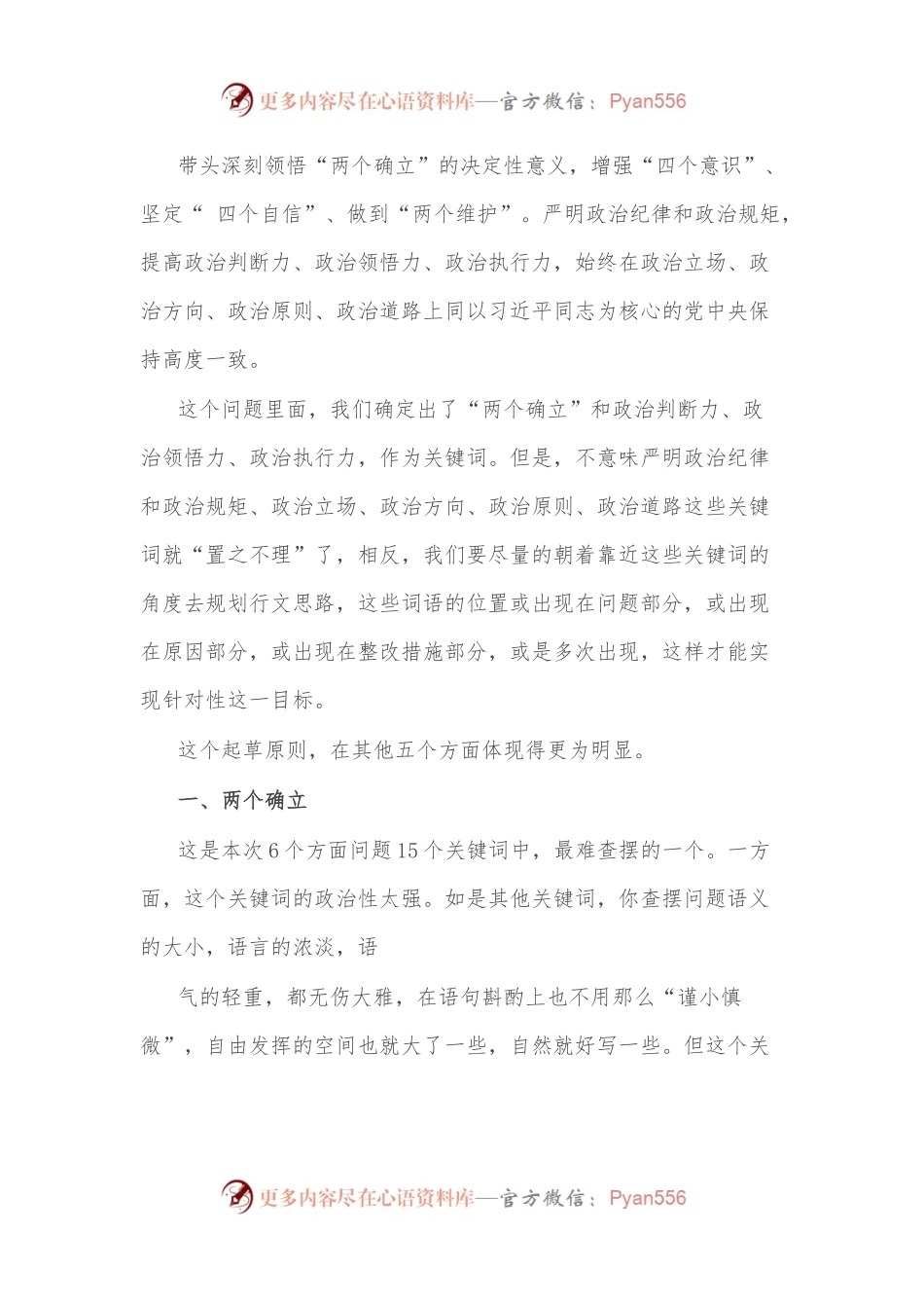 2022年民主生活会素材第一方面问题起草指南、实例和素材.docx_第2页