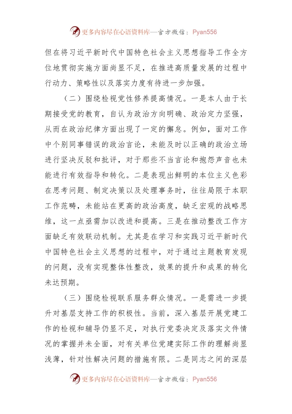 2023年专题组织生活会个人对照检查材料（四个方面检视）.docx_第2页