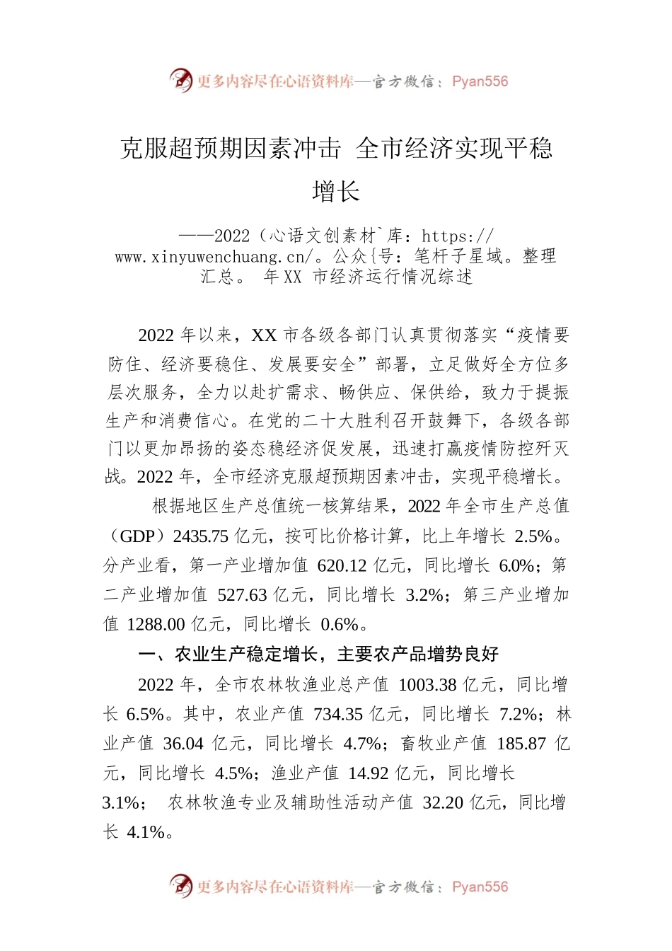 2022年XX市经济运行情况综述（20230120）.docx_第1页