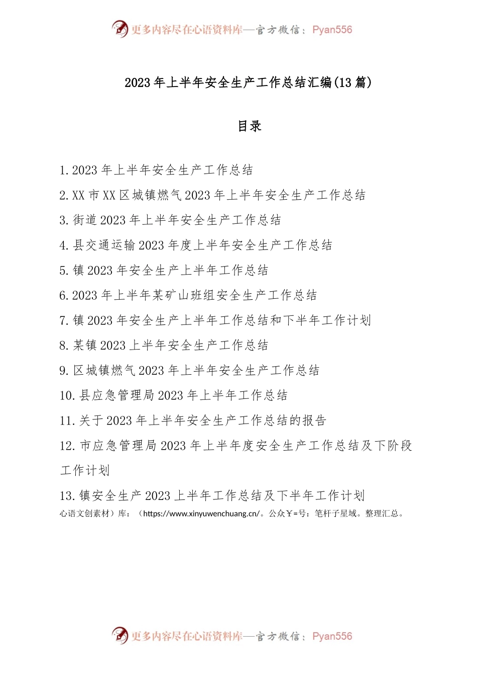 (13篇)2023年上半年安全生产工作总结汇编.docx_第1页