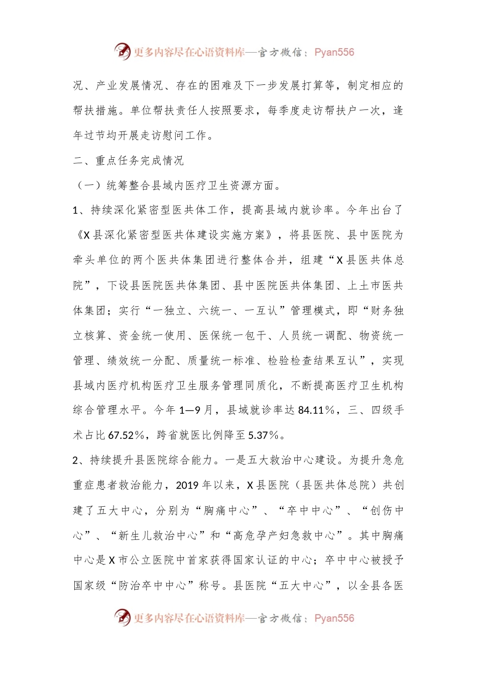 2023年X县卫健委实施乡村振兴战略工作完成情况报告.docx_第2页