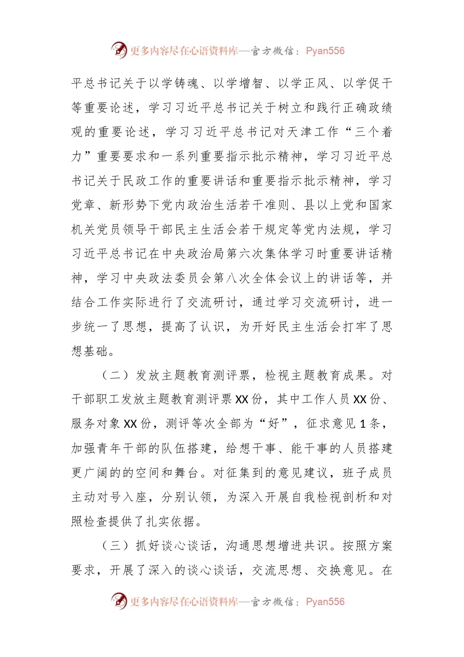 2023年主题教育专题民主生活会开展情况总结报告（2）.docx_第2页
