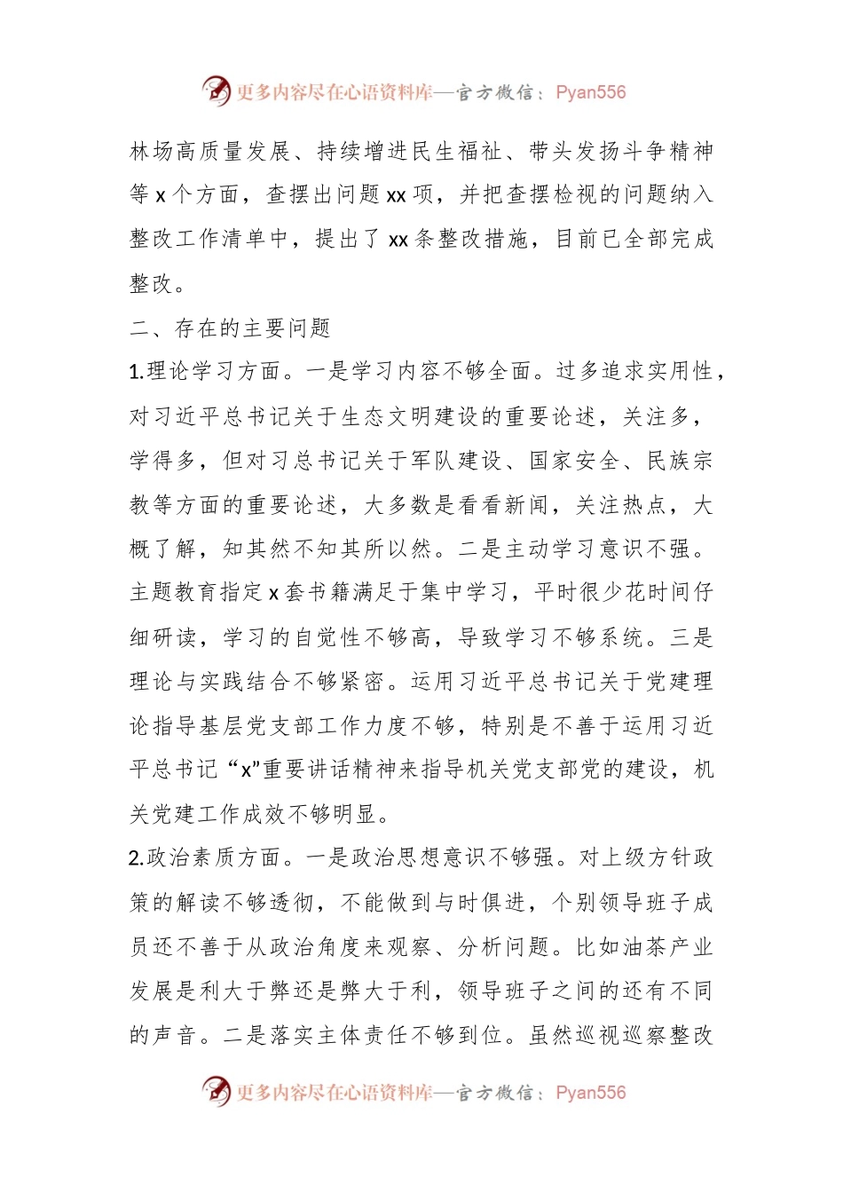 2023年主题教育民主生活会领导班子对照检查材料（1）.docx_第2页