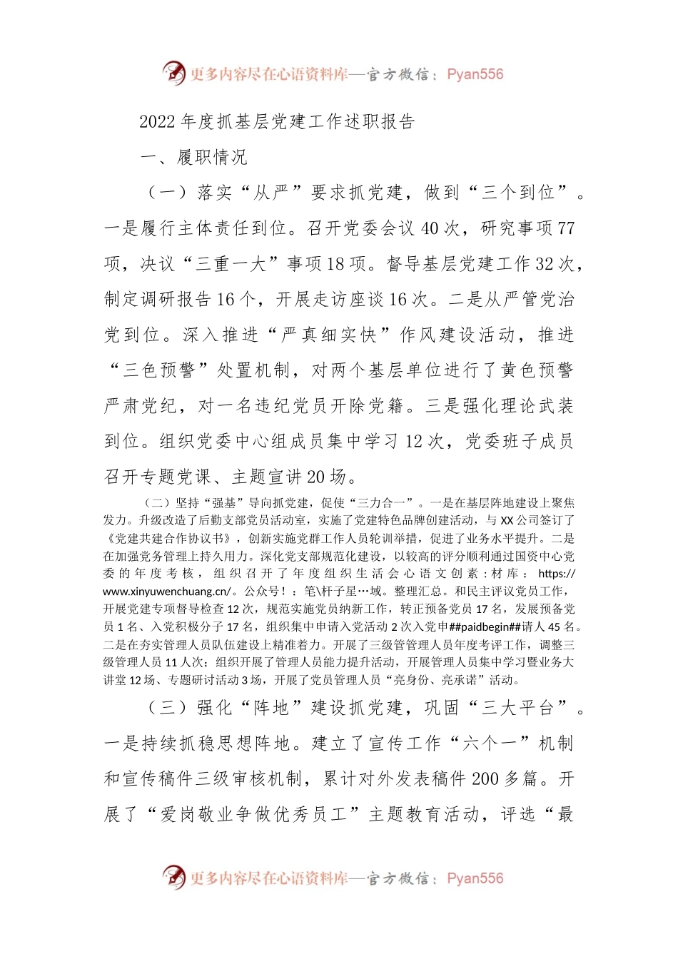 2022年度抓基层党建工作述职报告（五）.docx_第1页