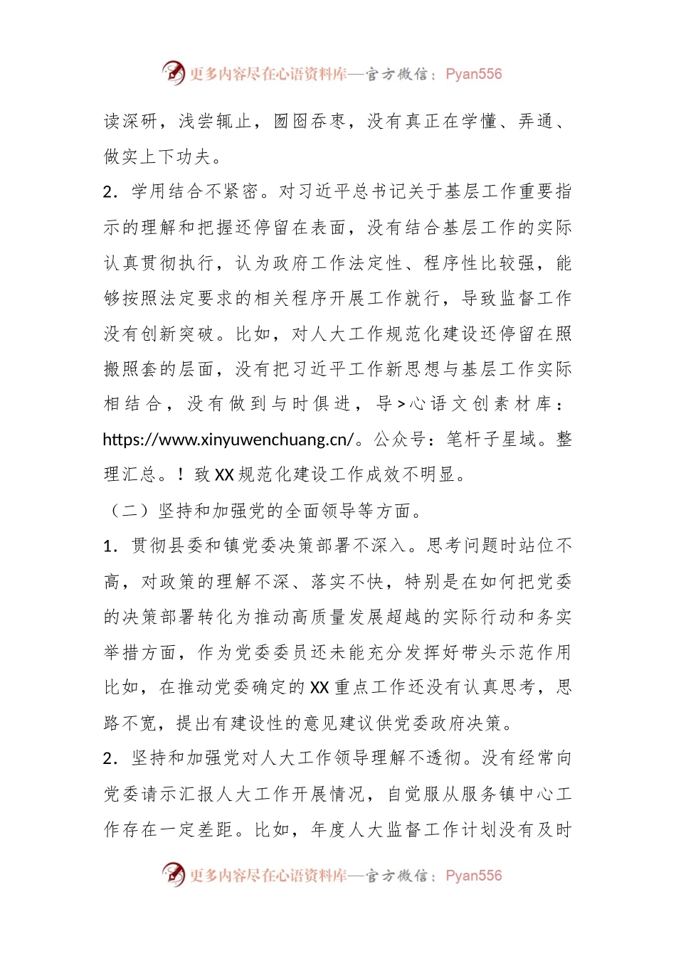 2022年度乡镇人大主席民主生活会个人发言提纲.docx_第2页