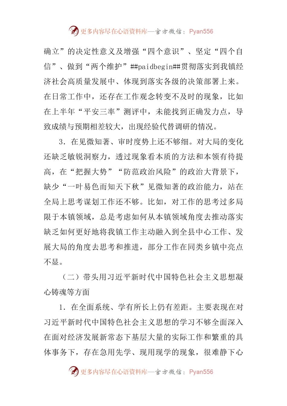 2022年度乡镇民主生活会个人发言提纲.docx_第2页