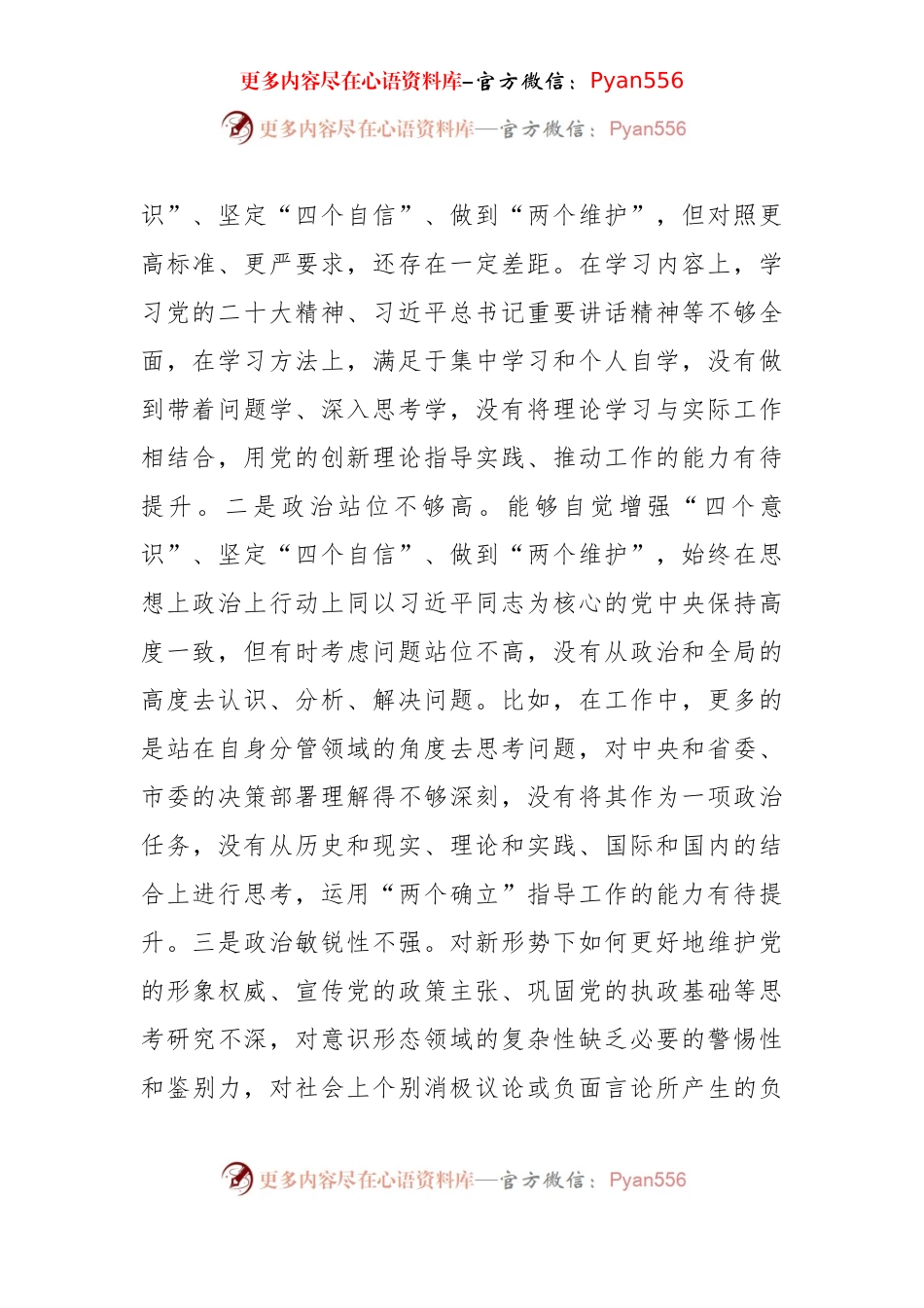 2024年度民主生活会“四个带头”对照检查发言材料（3496字）.docx_第2页