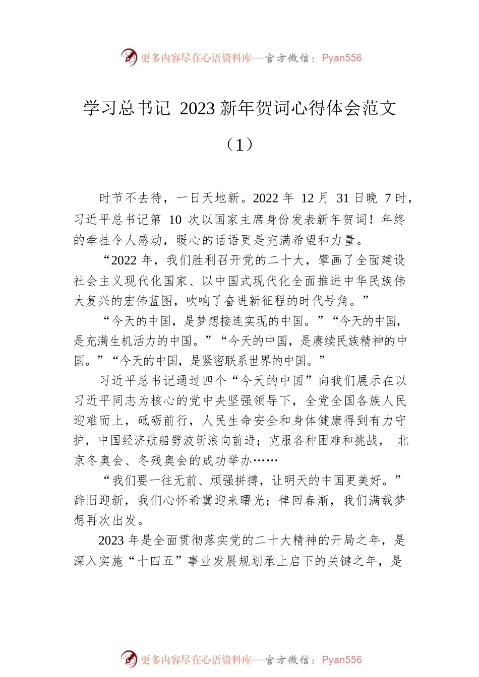 2023新年贺词研讨发言材料（5篇）.docx_第2页