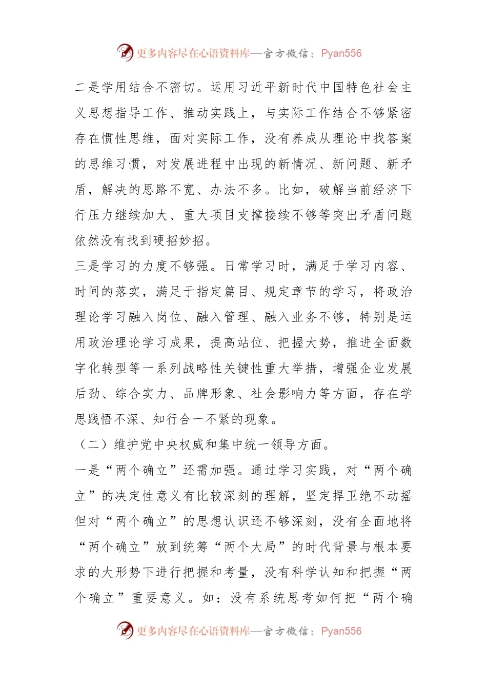 2023年领导干部主题教育专题民主生活会个人对照检查材料.docx_第2页