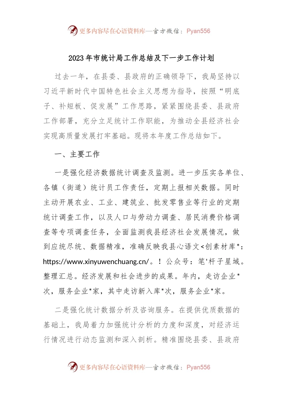 2023年市统计局工作总结及下一步工作计划.docx_第1页