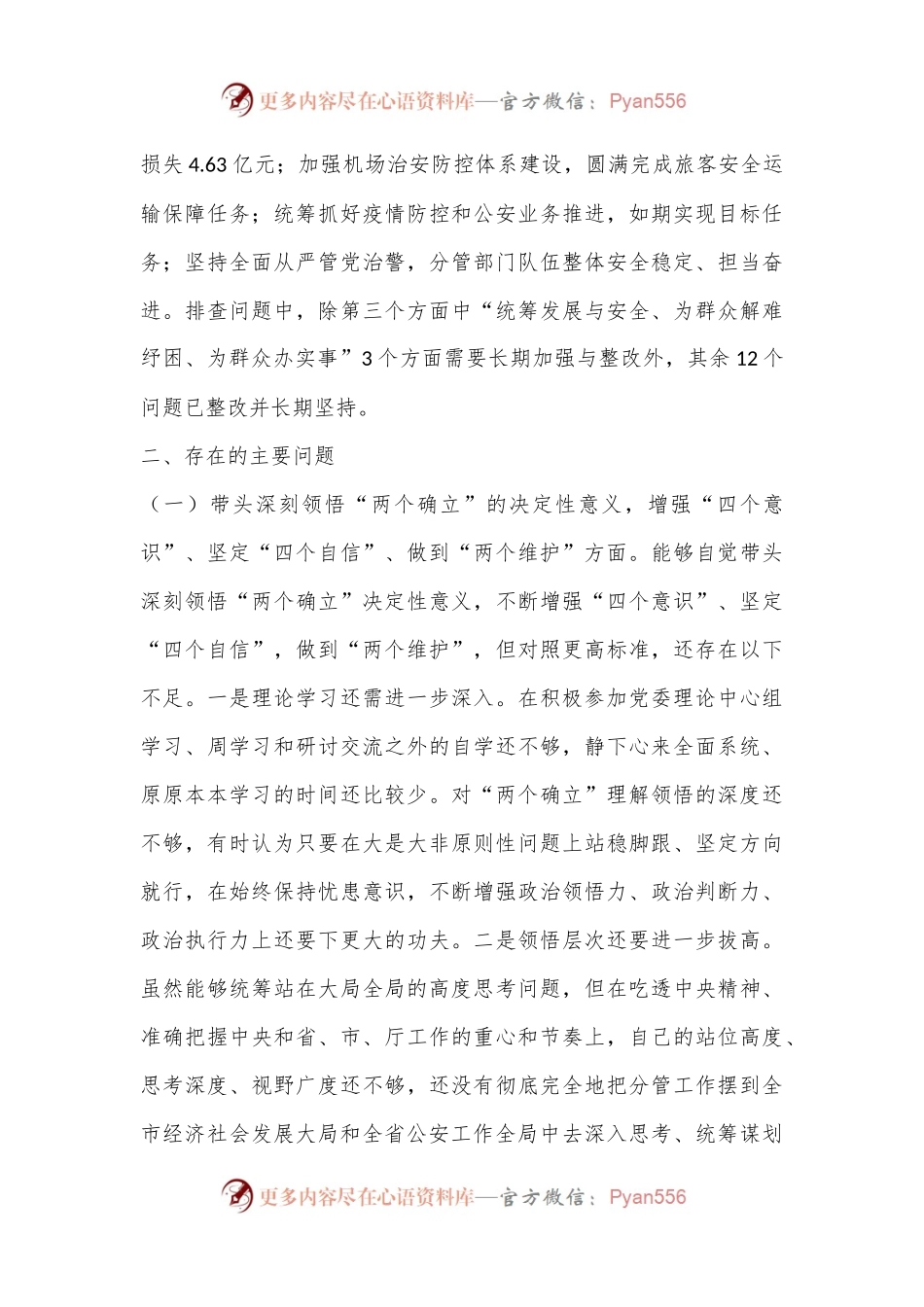 XX市公安局党委副书记2022年度民主生活会个人对照检查（5348字）.docx_第2页