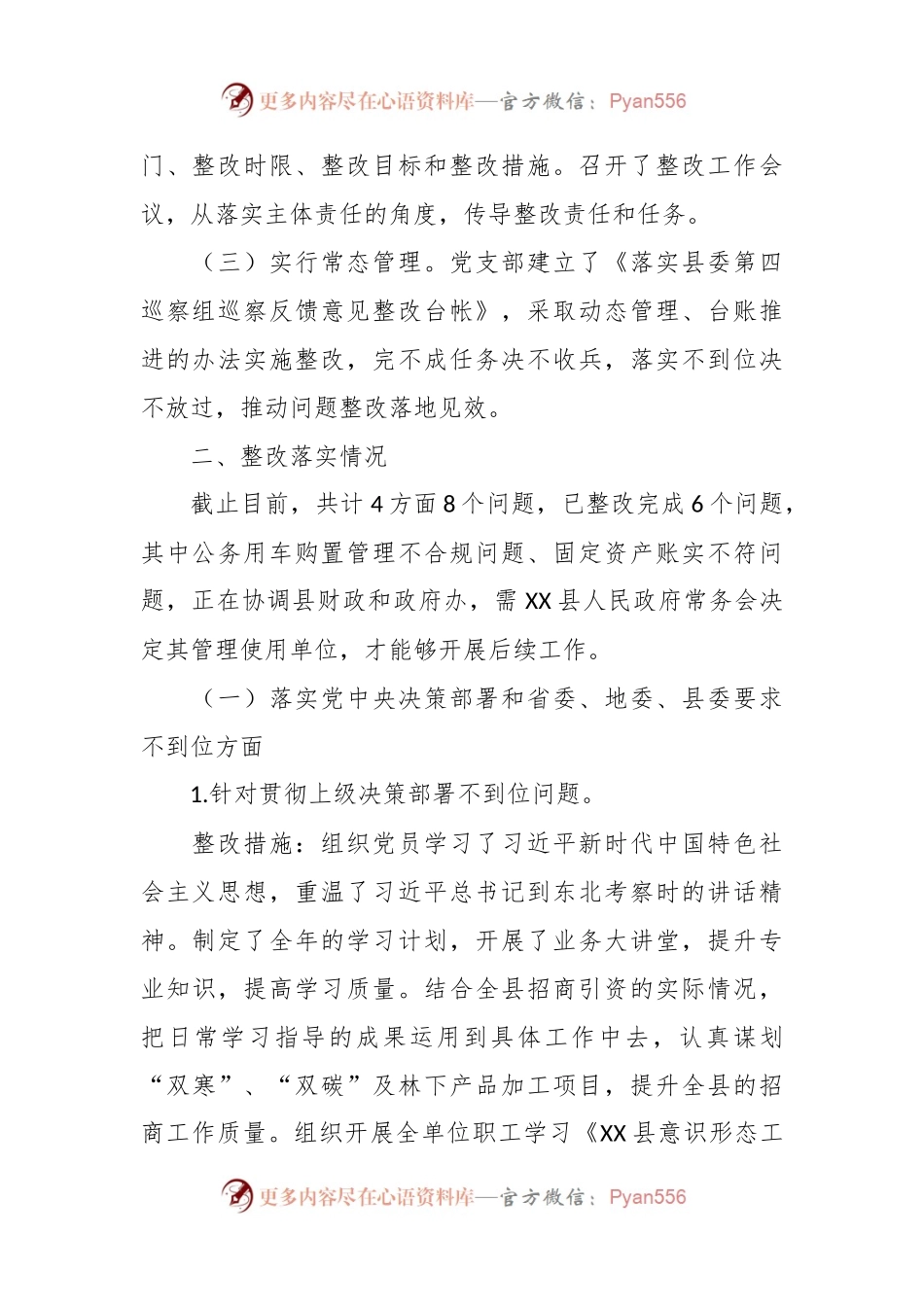 2023年度XX县关于巡察整改阶段进展情况报告.docx_第2页