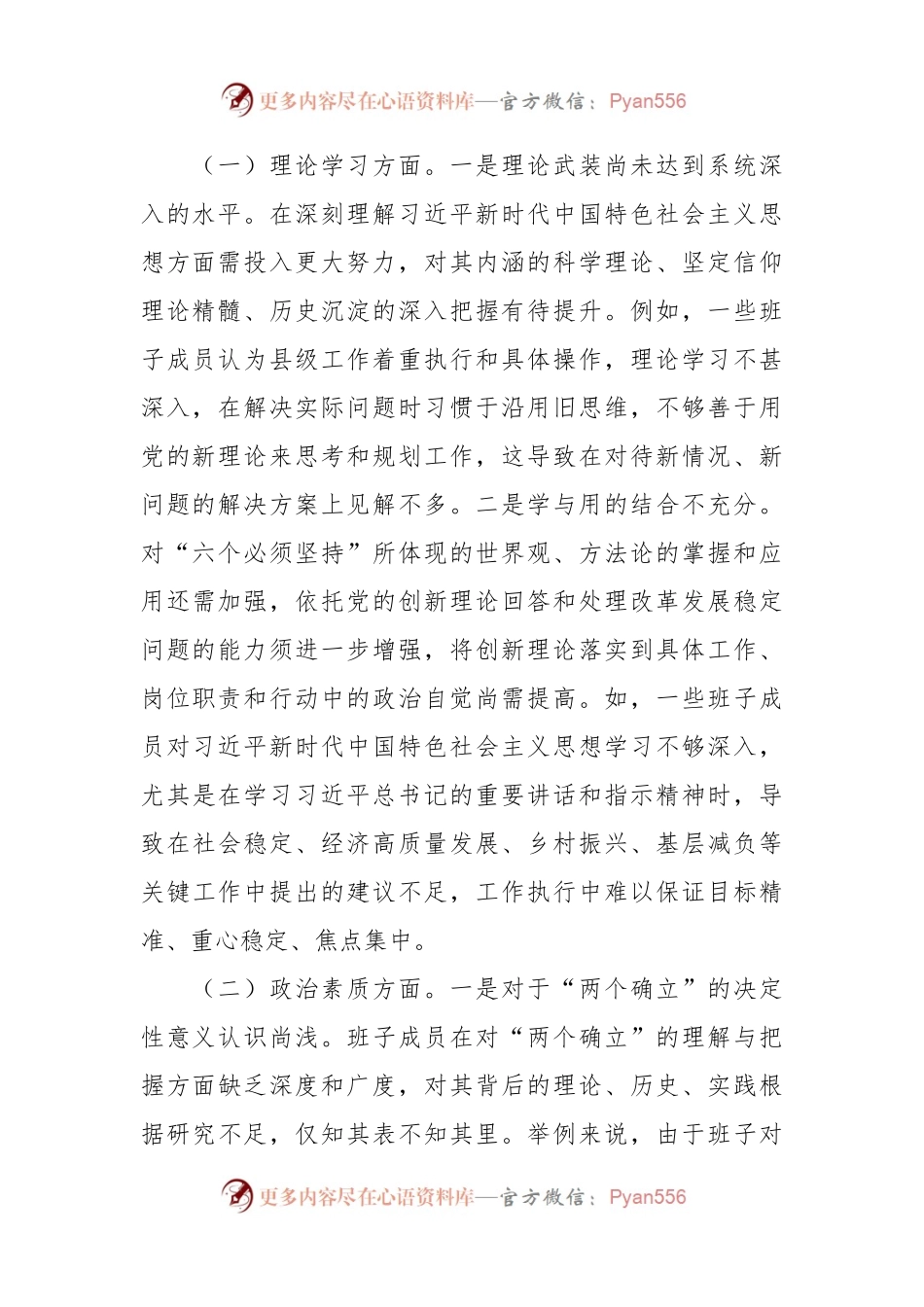 2023年度第二批主题教育专题民主生活会领导班子对照检查.docx_第2页