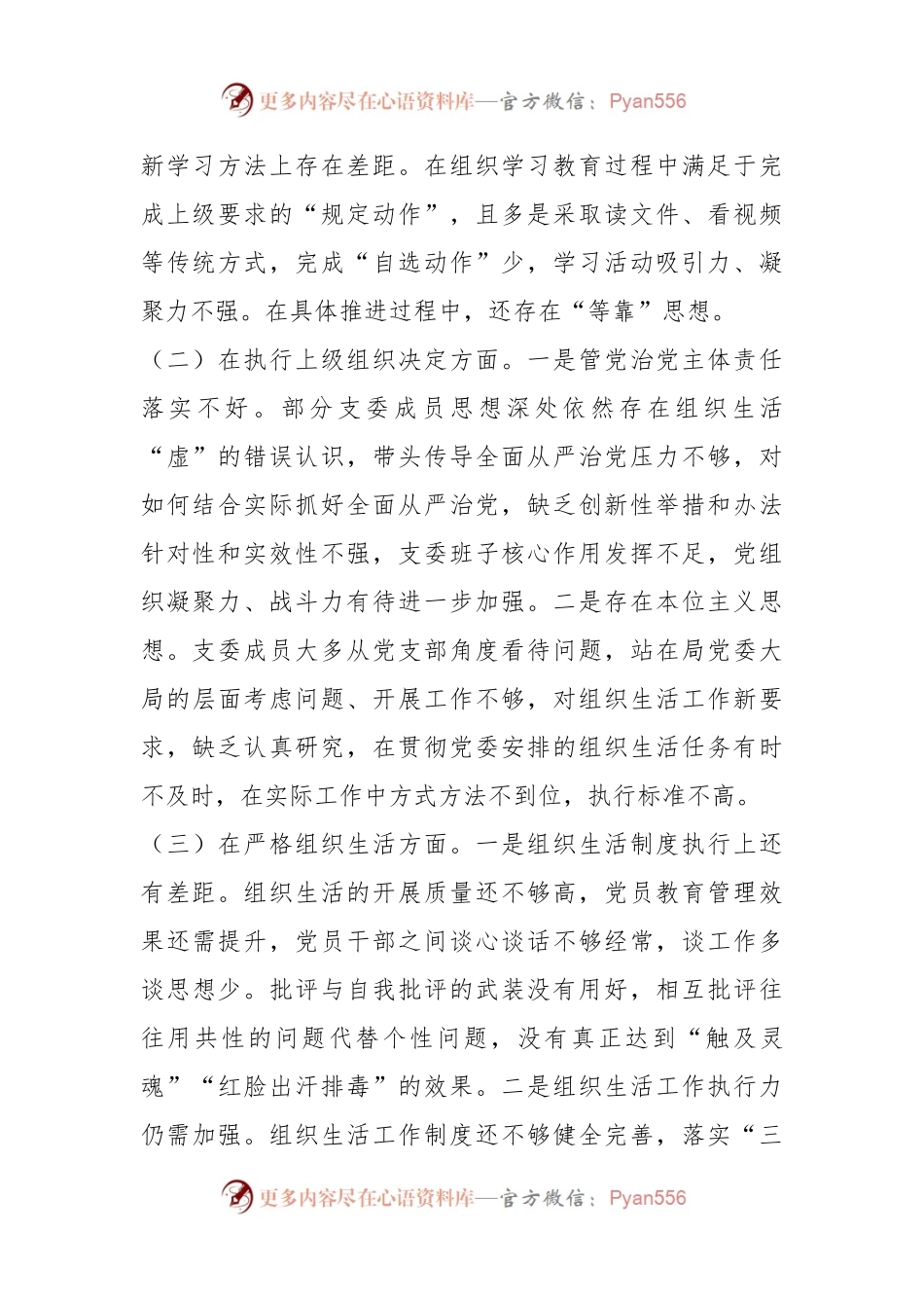 XXXX党支部2023年专题组织生活会对照检查材料.docx_第2页