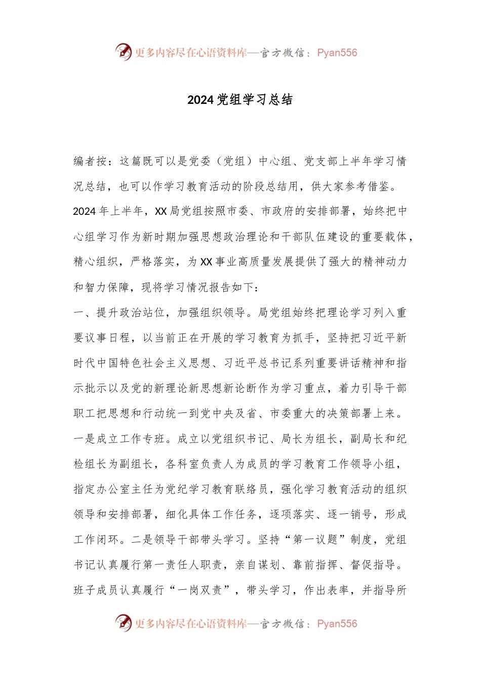 2024党组学习总结.docx_第1页
