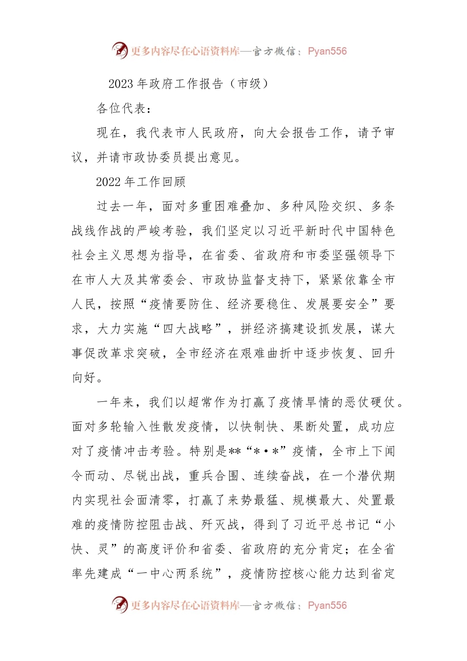 2023年政府工作报告（市级）.docx_第1页