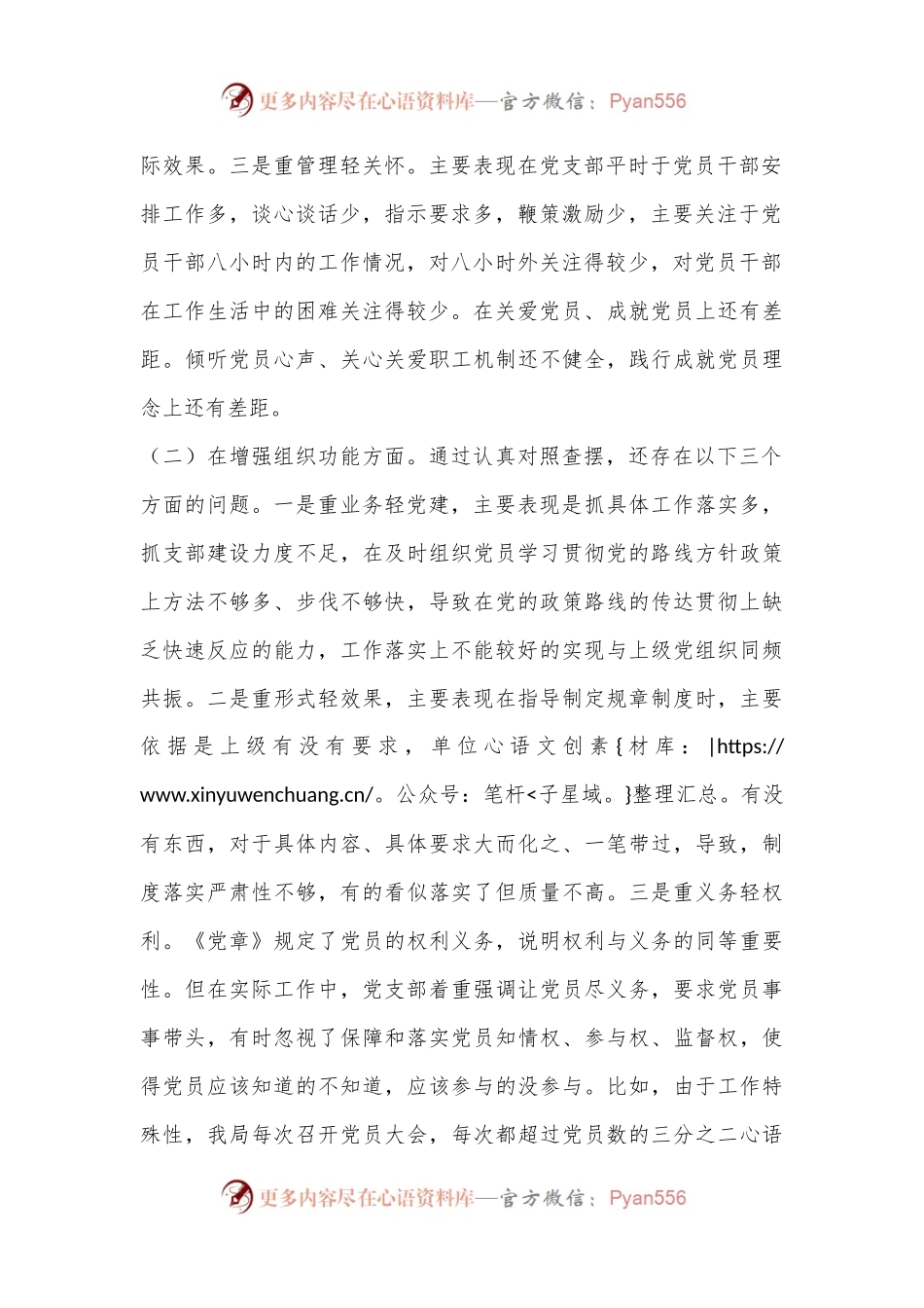2024年度组织生活会支部班子 对照检查材料.docx_第2页