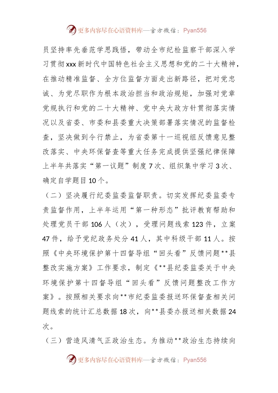 XX县纪委监委2023年上半年工作总结及下步计划.docx_第2页