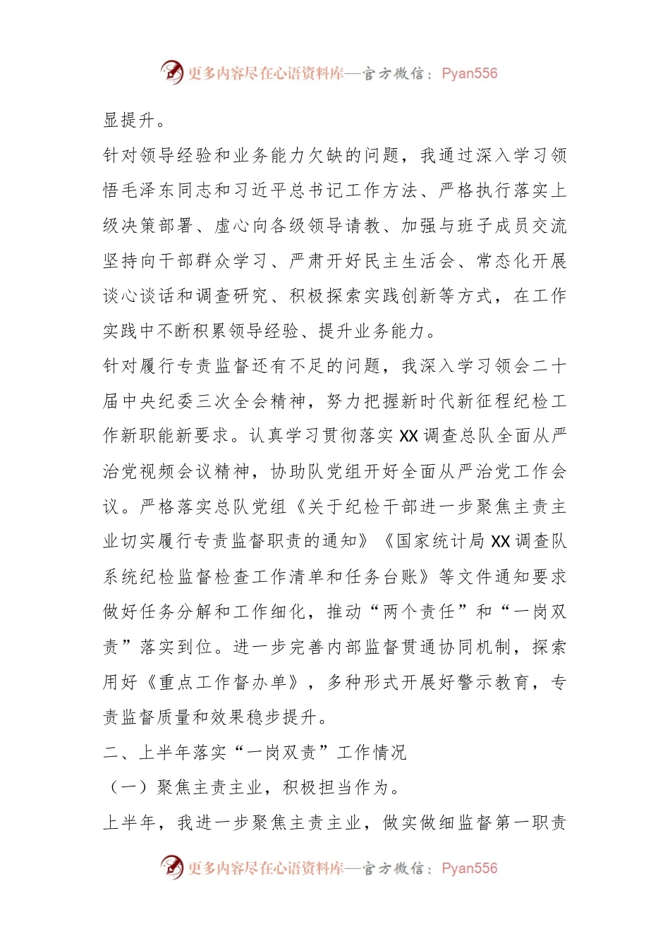 2024年上半年全面从严治党工作专题会议发言材料.docx_第2页