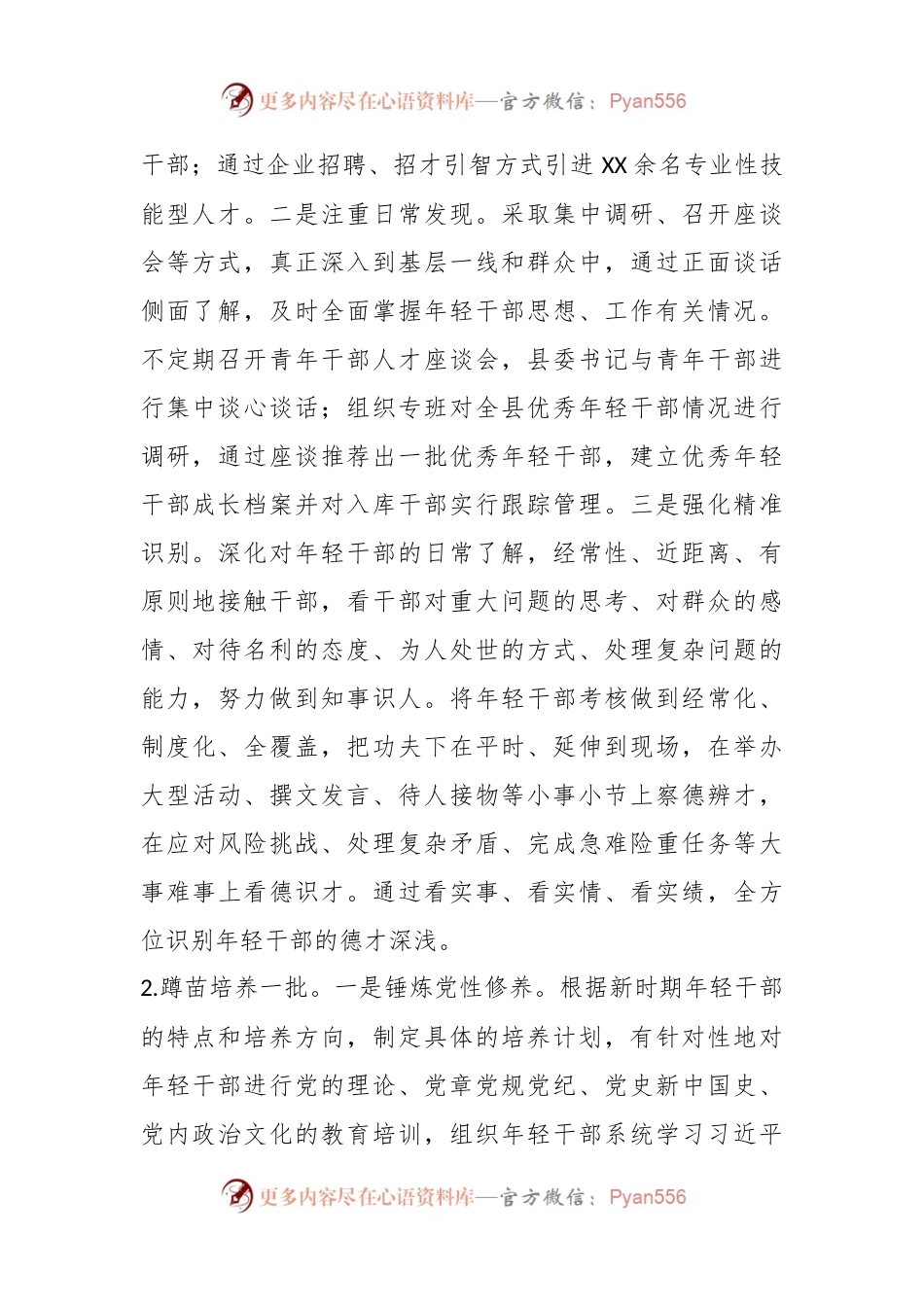 XX县实施新时代年轻干部成长工程情况汇报.docx_第2页