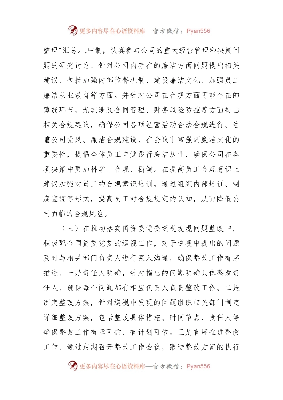 2023年度公司领导落实党风廉政建设“一岗双责”情况报告（总结）.docx_第2页